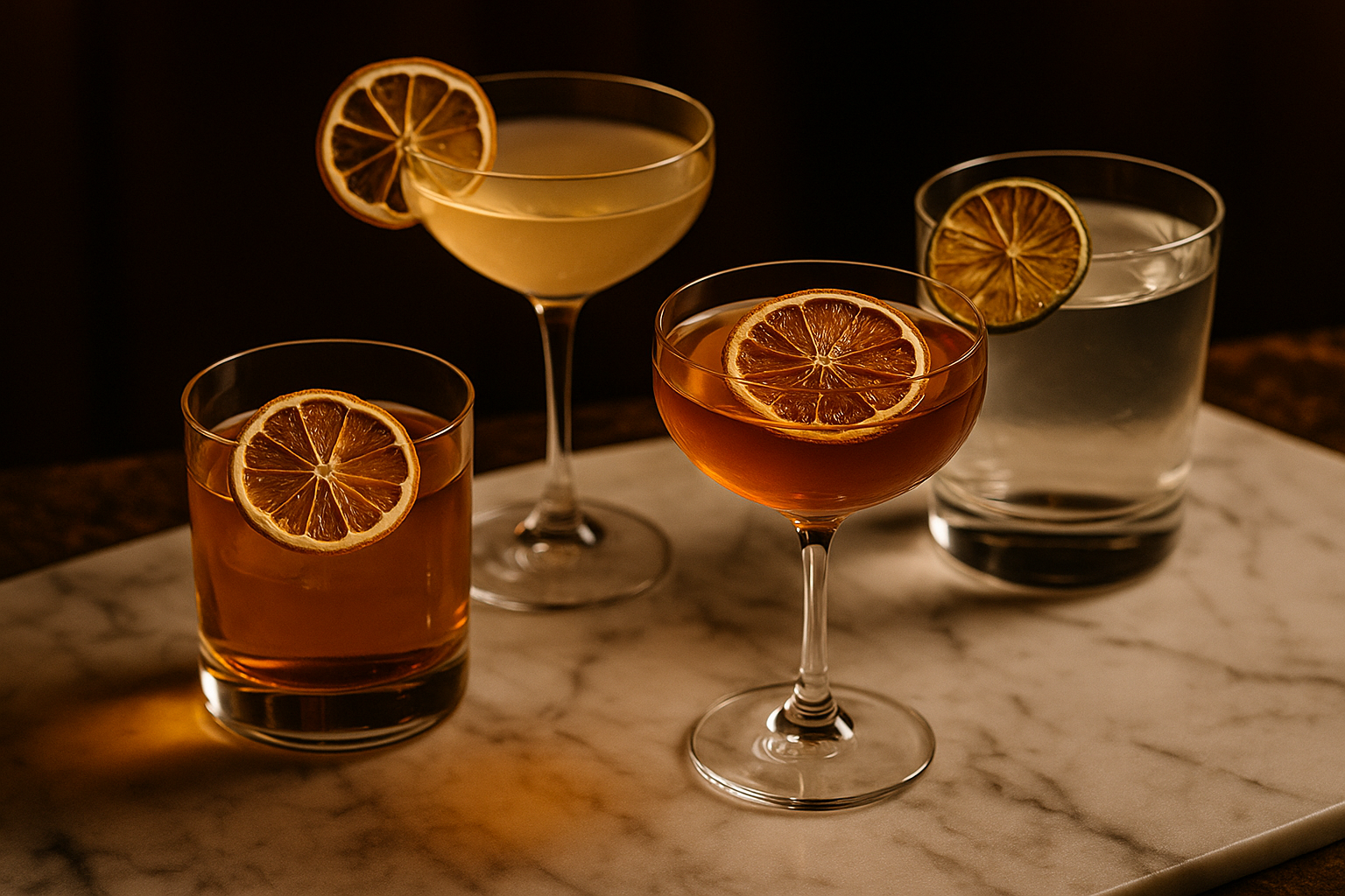 dried citrus in cocktail drinks